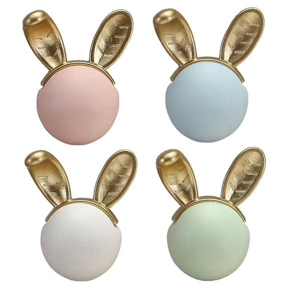 HDJNal 4 Set Rabbit Shape Cabinet Handles Ceramic Drawer Handles Lovely Dresser Pull Handle Wardrobe Cupboard Door Hardware,Nursery Drawer Handles for Decor