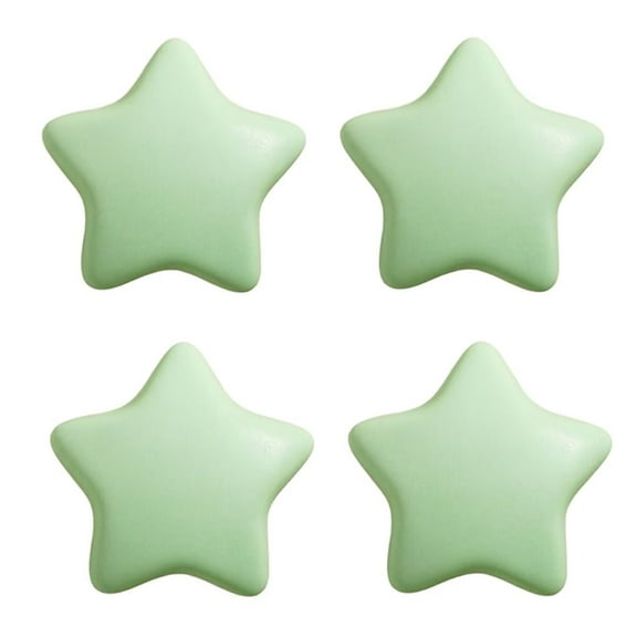 HDJNal 4PCS Green Ceramic Knobs - Kitchen Cabinet Cupboard Door knobs, Decorative Star Cabinet Knob Pull Handles for Girl's Room Drawer Cabinet Decoration, Drawer Handles
