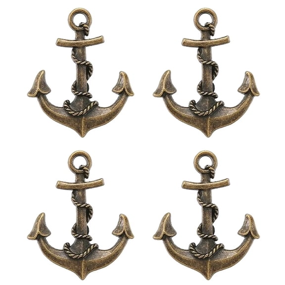 HDJNal 4Pcs Kitchen Cabinet Knobs Pull -Nautical Sea Theme Ship's Anchor Drawer Knobs Decorative Pulls Knobs Furniture Pulls,Bronze Drawer Dresser Handles Knobs Home Decor