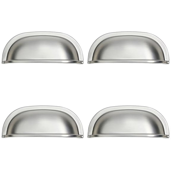 HDJNal 4pcs Brushed Nickel Seashell Drawer Pulls Handles Zinc Alloy for Cabinet Dresser Cupboard Wardrobe Beach Ocean Theme Knobs Home Kitchen Hardware Decoration,Hole centers 64mm