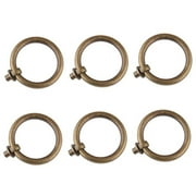 HDJNal 6 Pcs 25mm Round Drawer Pull Ring with Screws Antique Bronze Cabinet Knobs Vintage Drawer Knobs Pulls Handles Hardware for Furniture Cabinet Cupboard