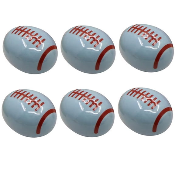 HDJNal 6 Pcs Blue Ceramic Cabinet Knobs, 43 mm/1.69 Inch Single Hole Ceramic Door Knobs with Screws, Rugby Oval Door Pulls for Kitchen Cabinet, Cupboard, Wardrobe, Dresser