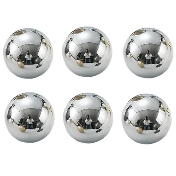 HDJNal 6 Pcs Cabinet Knobs with Screws, 25mm Drawer Handles Ball Shaped cupboards Door Knobs for Dresser Drawers and Kitchen, Bathroom Cabinet, Office,Bright Chromium