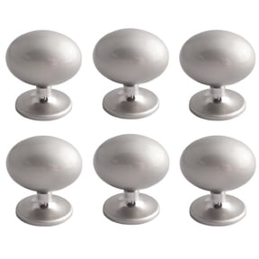 HDJNal 6 Pcs Creative Pigeon Eggs Furniture Pulls Dresser Knobs,Zinc Alloy Brushed Nickel Furniture Handles Decorative Ball Cabinet Knobs Door Handles, with Mounting Screws
