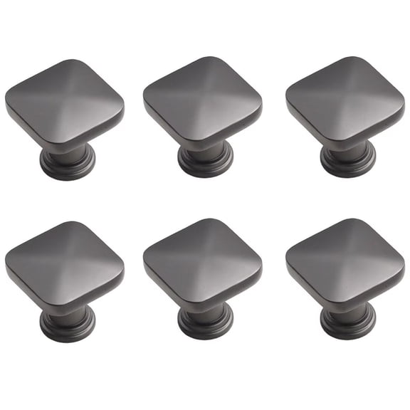 HDJNal 6 Pcs Modern Cabinet Knobs, Square Cabinet Handles Dresser Handles,Northern Europe Style Drawer Pull Knobs, Titanium Grey Pull Handle for Cupboard Wardrobe Furniture Hardware