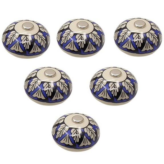 HDJNal 6 Pcs Vintage Shabby Cabinet Pull Knobs ,Floral Hand Painted Decorative Ceramic Pumpkin Drawer Handle Used for Kitchen, Dresser, Door, Cupboard,Robinia Idaho