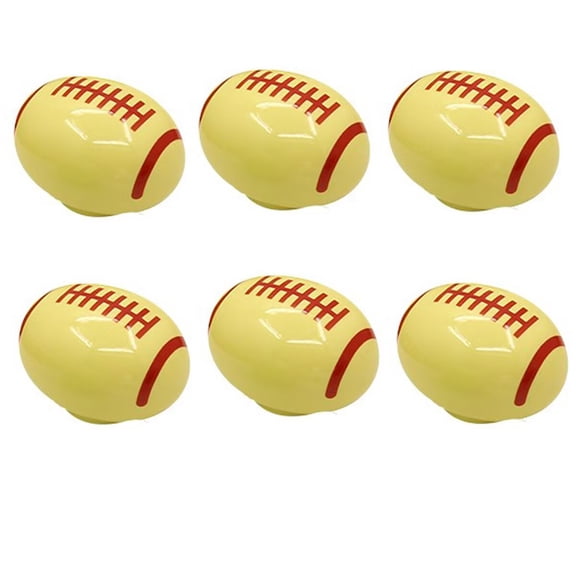 HDJNal 6 Pcs Yellow Ceramic Cabinet Knobs, 35 mm/1.38 Inch Single Hole Ceramic Door Knobs with Screws, Rugby Oval Door Pulls for Kitchen Cabinet, Cupboard, Wardrobe, Dresser