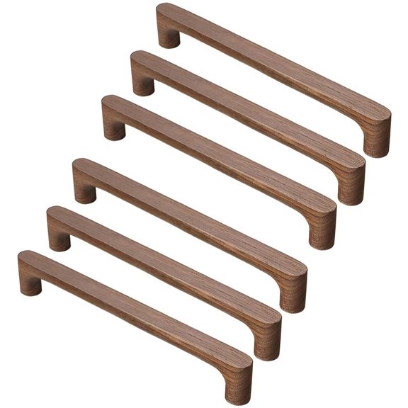 HDJNal 6PCS Natural Wood Cabinet Knob - Retro Style Kitchen Cabinets Handles