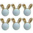 thumbnail image 1 of HDJNal 6pcs Loverly Blue Rabbit Shape Ceramic Cabinet Kitchen Knobs Handles Modern Single Hole Knobs for Drawer Cupboard Closet, with Mounting Screws, 1 of 4