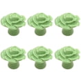 thumbnail image 1 of HDJNal Antique Rose Flower Cabinet Knobs, 6pcs Vintage Ceramics Handles Decorative Drawer Handle Knobs for Dresser Cabinet with Mounting Screws (Green), 1 of 7