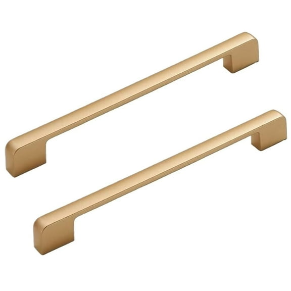 HDJNal Flat Sandy Gold Cabinet Handle Square Zinc Alloy Cabinet Pulls/Handles/Knobs, Strong and Durable for Drawer and Wardrobe (2 Pcs , CC-192MM)