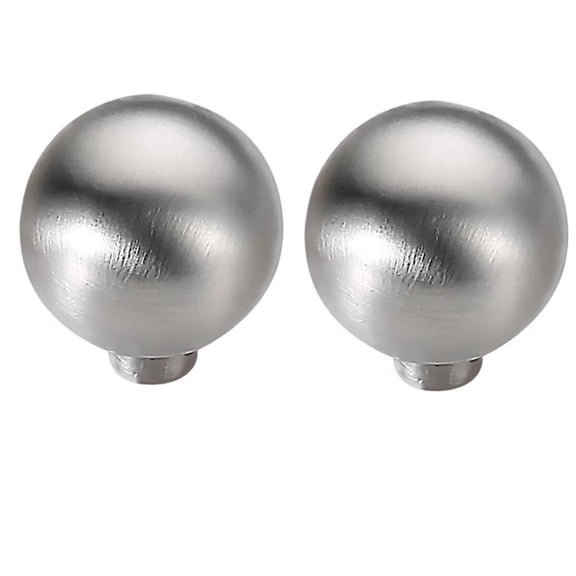 HDJNal Minimalist Style Solid Ball Shape Zinc Alloy Cabinet Pulls/Handles/Knobs, Strong and Durable for Drawer and Wardrobe (2 Pcs ,Matte Silver Knob-Single Hole)