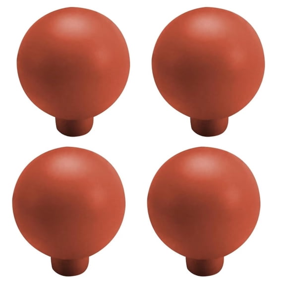 HDJNal Orange Red Drawer Knobs Ball Shape Zinc Alloy Cabinet Dresser Pulls Handles with Screws, Kitchen Furniture Knobs for Closet Cupboard Wardrobe (, 4 Pack)