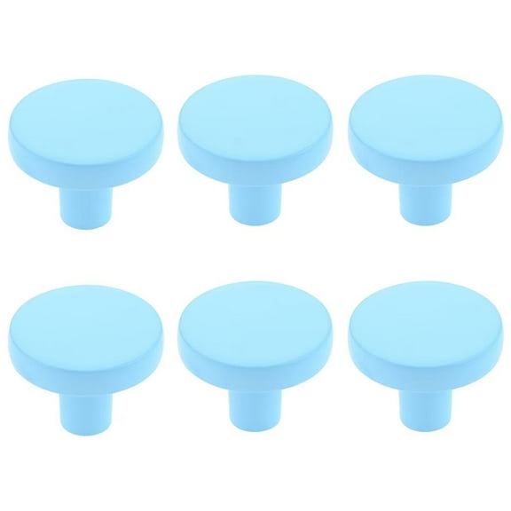 HDJNal Round Shape Zinc Alloy Knobs/ Handles/ Pulls for Kitchen Cabinets, Cupboards, Wardrobe, Drawer,Dresser,Chest etc Vintage DIY Home Decorative,Blue (Set of 6 PCS)