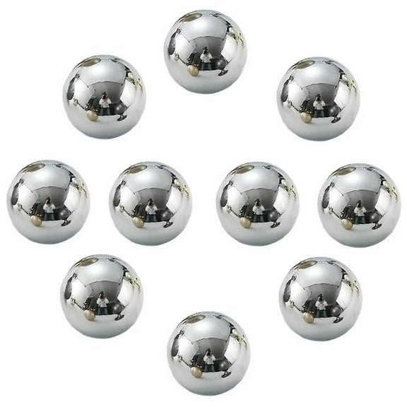 HDJNal Set of 10 ,Ball Shape Cabinet Dresser Drawer Knobs Handmade Zinc alloy Wardrobe Pulls Kitchen Cupboard Handles Wardrobe Hardware Interior Decor,Bright Chromium