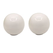 HDJNal Set of 2, White Ceramic Knobs - Kitchen Cabinet Cupboard Door knobs, Round Ball Shape Vintage Pull Handles for Furniture, Drawer Handles - Vintage Shabby Chic (33mm Diameter)