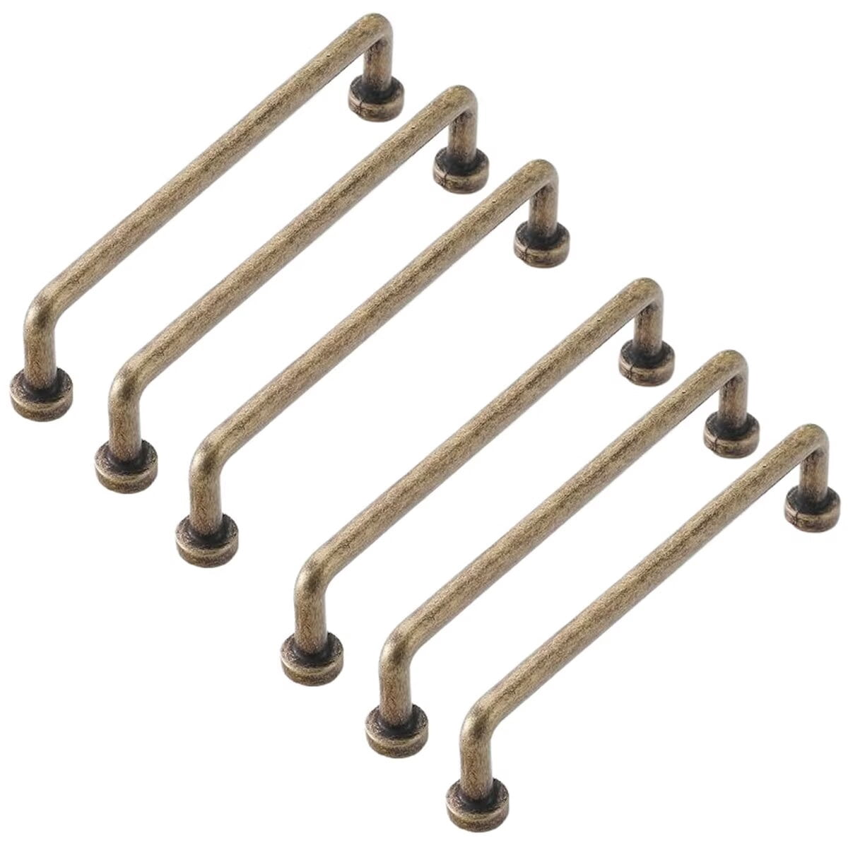 HDJNal Set of 6 pcs, 128mm Antique Bronze Cabinet Drawer Knobs,Vintage Retro Brass Bar Knob,zinc Alloy Solid Drawer pulls for Kitchen, Cupboard, Wardrobe, Dresser