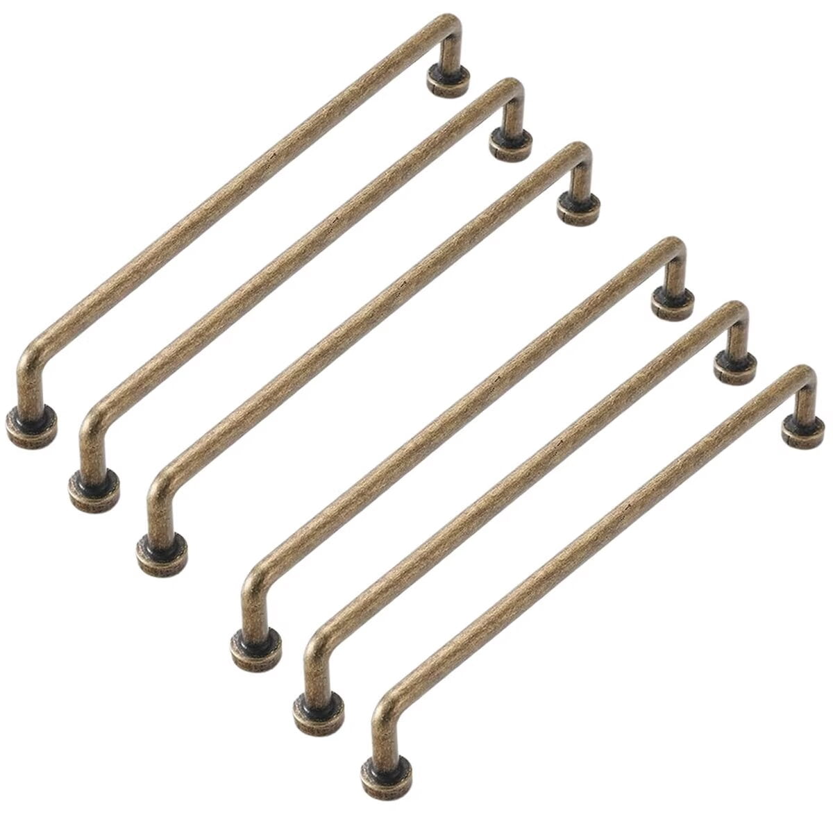 HDJNal Set of 6 pcs, 192mm Antique Bronze Cabinet Drawer Knobs,Vintage Retro Brass Bar Knob,zinc Alloy Solid Drawer pulls for Kitchen, Cupboard, Wardrobe, Dresser