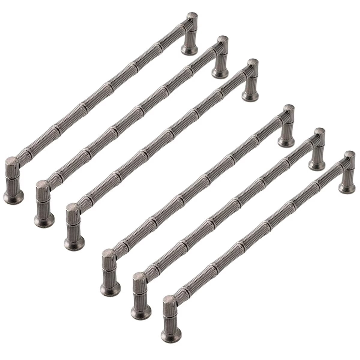 HDJNal Set of 6 pcs, 192mm Antique Cabinet Drawer Knobs,Vintage Retro Silver T Shape Bar Knob,zinc Alloy Solid Drawer pulls for Kitchen, Cupboard, Wardrobe, Dresser ZuJie02G