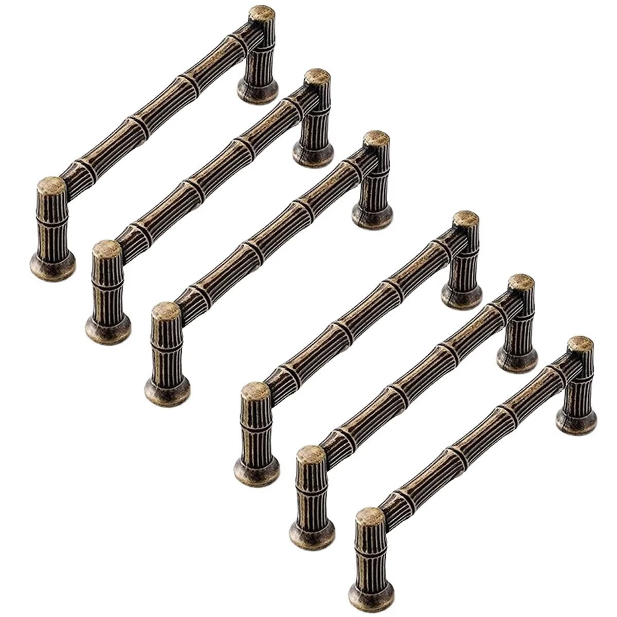 HDJNal Set of 6 pcs, 96mm Antique Bronze Cabinet Drawer Knobs,Vintage Retro Brass T Shape Bar Knob,zinc Alloy Solid Drawer pulls for Kitchen, Cupboard, Wardrobe, Dresser ZuJie02B