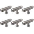 thumbnail image 1 of HDJNal Set of 6 pcs, Knurled Cabinet Drawer Knobs,Modern Brushed Satin Nickel T Shape Bar Knob, Drawer pulls for Kitchen,Cupboard, Wardrobe, Dresser,Cabinet Hardware, 1 of 6