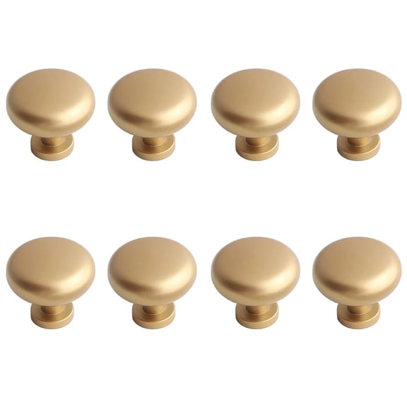HDJNal Set of 8 , 30mm Round Flat Sandy Gold Furniture Pulls/Handles/Knobs,Kitchen Cabinet Knobs Cabinet Pulls Drawer Knobs Kitchen Cabinet Hardware Kitchen Handles