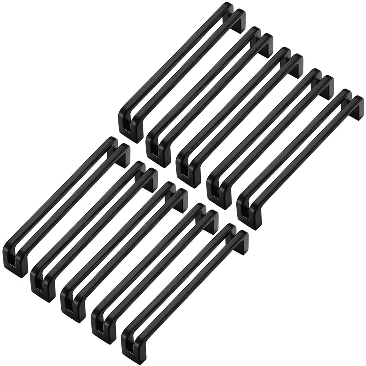 Black Handle Rack HDJNal Stainless Steel Black Kitchen Cabinet Handles,Double-bar Design ...