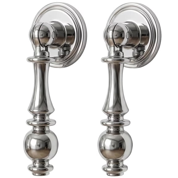 HDJNal Vintage Drop Cabinet Pulls Polished Nickel Drawer Handles Zinc Alloy Decorative Pendant Dresser Knobs for Kitchen Cabinets Cupboard Wardrobe Nightstand Furniture Hardware (2 Pack)