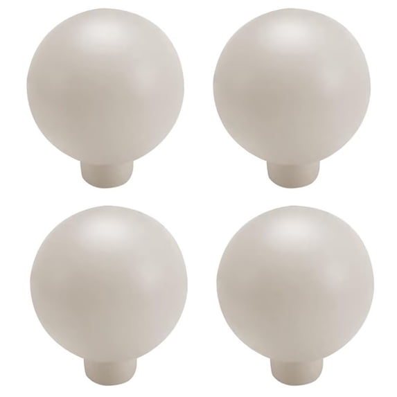 HDJNal Off White Drawer Knobs Ball Shape Zinc Alloy Cabinet Dresser Pulls Handles with Screws, Kitchen Furniture Knobs for Closet Cupboard Wardrobe (, 4 Pack)