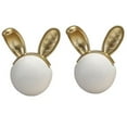 thumbnail image 1 of HDJNal White Rabbit Shape Cabinet Knobs - Set of 2 - Ceramic Drawer Pull Handle Kitchen Cupboard Wardrobe Knob Kid's Room Decorative Furniture Hardware, 1 of 5