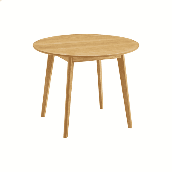 HDLNM 35 Inch Round Dining Table, Oak Wood Kitchen Furniture, Mid Century Modern Circular Breakfast Nook Table for 4 Persons