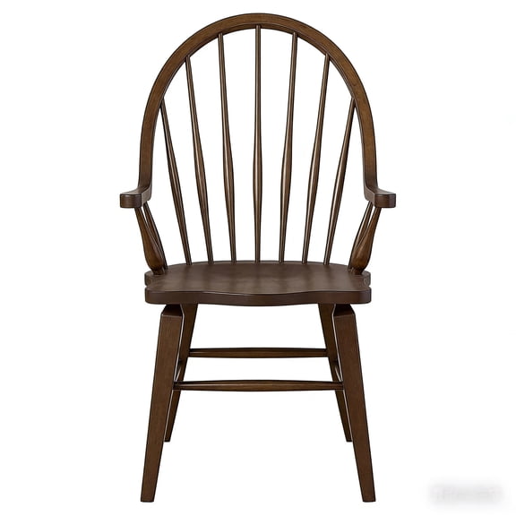 HDLNM Hearthstone Windsor Back Arm Chair, Dark Brown Finish, 25"W x 25"D x 41"H