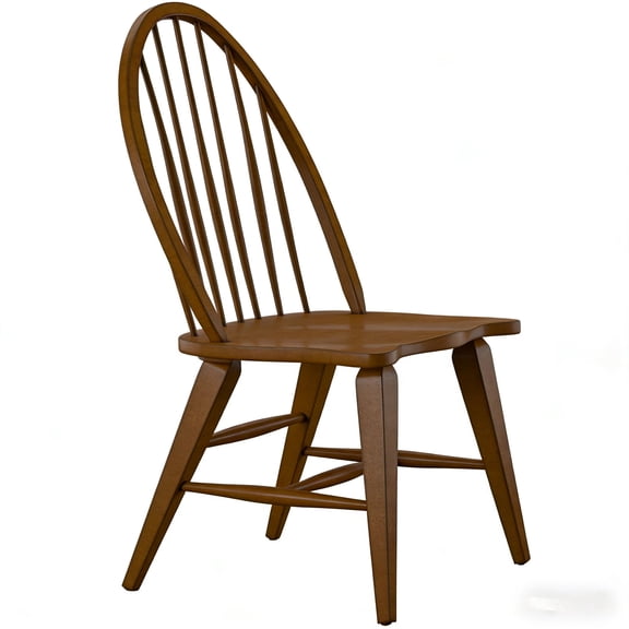 HDLNM Hearthstone Windsor Back Side Chair, Brown Finish, Rustic Oak Styling, 25"W x 25"D x 41"H