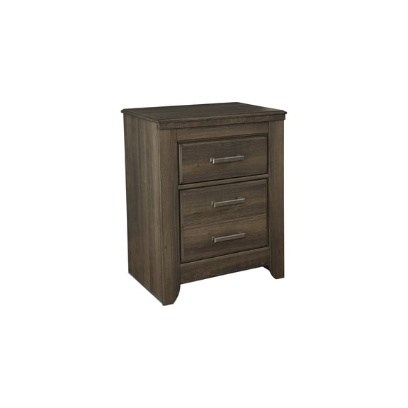 HDLNM Juararo Rustic 2 Drawer Nightstand, Dark Brown Finish with Pewter Tone Hardware, 29.5"H x 24.25"W x 16"D