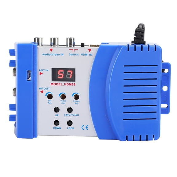 HDM69 HDMI to RF Modulator, AV to RF Converter for Old TV, VHF/UHF PAL Standard, 100-240V Portable Video Converter
