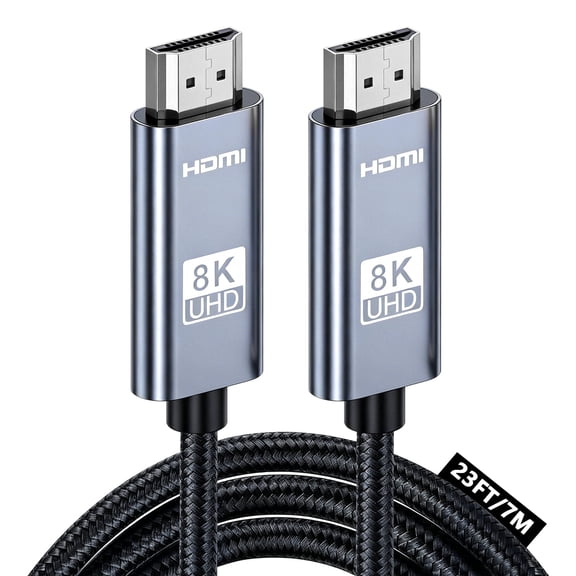 Atzeste 8K 23FT HDMI 2.1 Cable, Certified Ultra High Speed 48Gbps HDMI Cord, 8K@60Hz, 4K@240Hz/120Hz, eARC HDR10 Dolby Vision HDCP 2.2/2.3 Compatible with PS5, Switch 2, Roku TV, Blu-ray, Mac mini