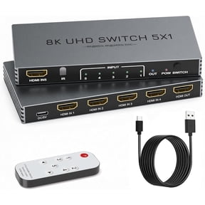 KSRplayer HDMI 2.1 Switcher 5-Port 8K@60Hz 4K@240Hz HDCP2.3 HDR10