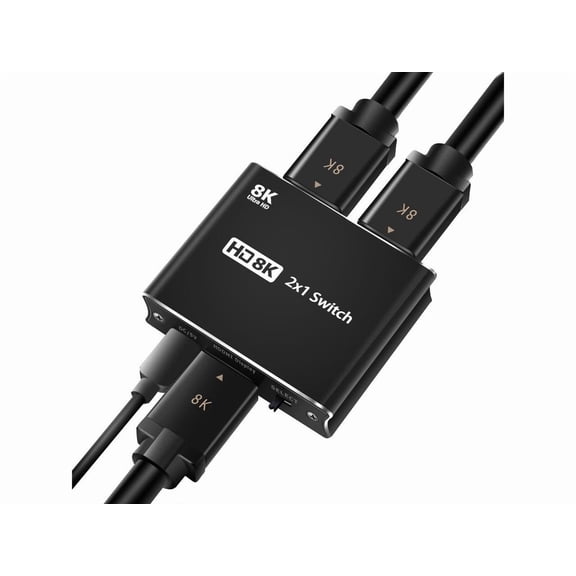 HDMI 2.1 Ultra HD 8K High Speed 48Gbps Directional Switch Only 2in 1out 8K@60Hz 4K@120Hz Converter Compatible with Xbox PS5 Projectors Monitors