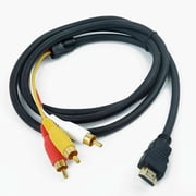 HDMI to 3 RCA Cable Converter Adapter, 5FT High Definition Audio Video AV Component Converter for Set Top Box, DVD Player, High Definition TV, Male to Male, Coaxial Cable