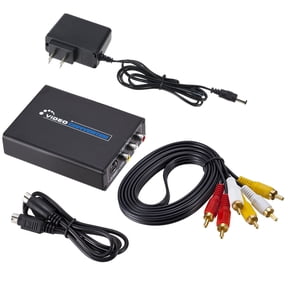 HDMI to 3RCA CVBS Composite & S-Video Converter, 1080P HDMI to AV RCA L/R Audio Upscaler Adapter Supports PAL NTSC for Old TV VHS Projector Blu-ray Game Console