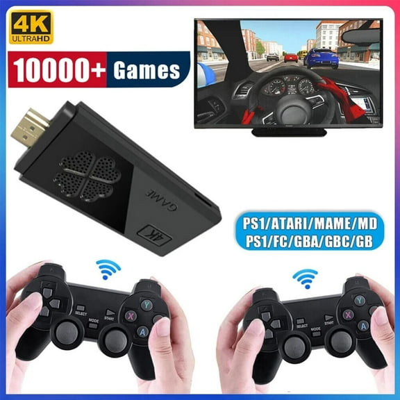 HDMI 4K TV Game Stick 4K 64GB 10000+ 32G 5000+ Game Video Game Consoles w/2*Wireless Gamepad