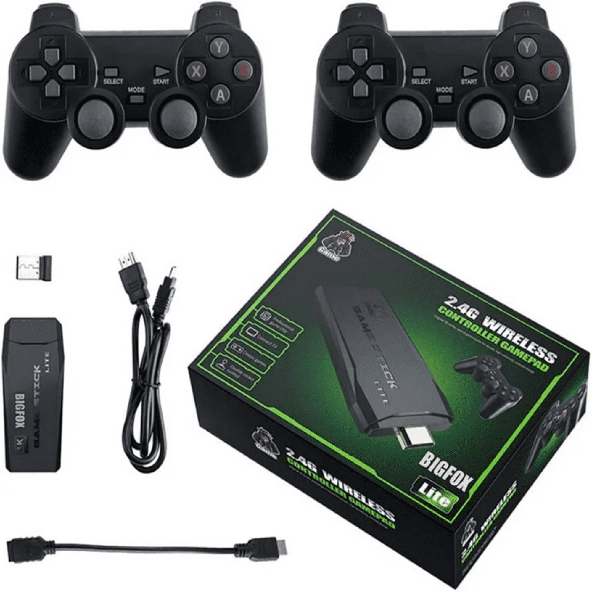 HDMI 4K TV Game Stick 64G 10000+ Game Video Game Consoles w/2 Wireless  Gamepad 32G 5000+ games