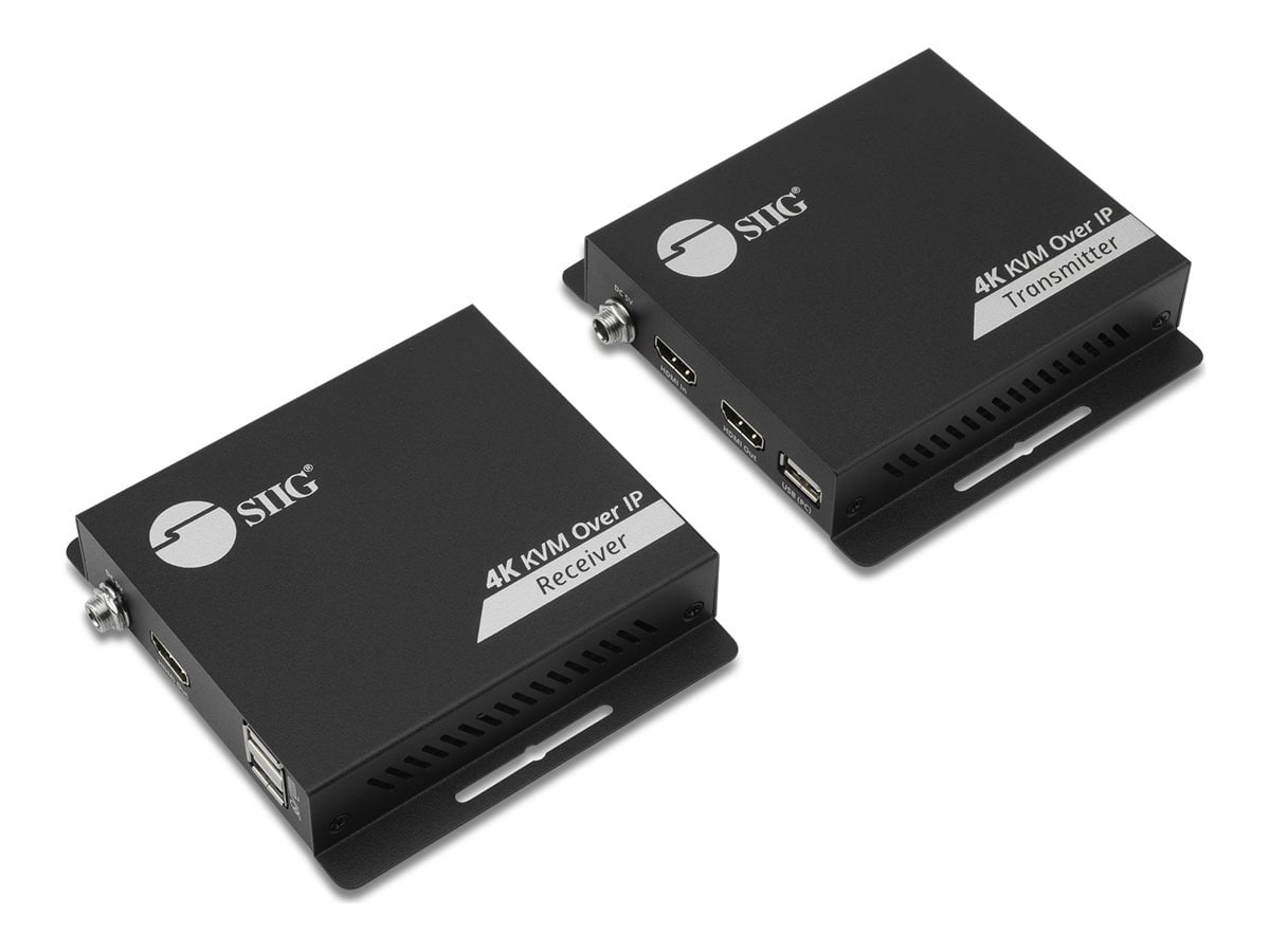 SIIG HDMI 4K30Hz KVM Over IP Extender - 394ft - Over IP KVM Extender - One to Many - HDMI Loop-Out - Downscaler - Low-Latency (CE-H27R11-S1)