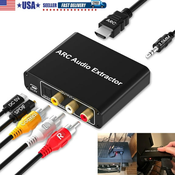 HDMI ARC 3.5mm Converter Adapter Audio Extractor Digital DAC to RCA Coax SPDIF