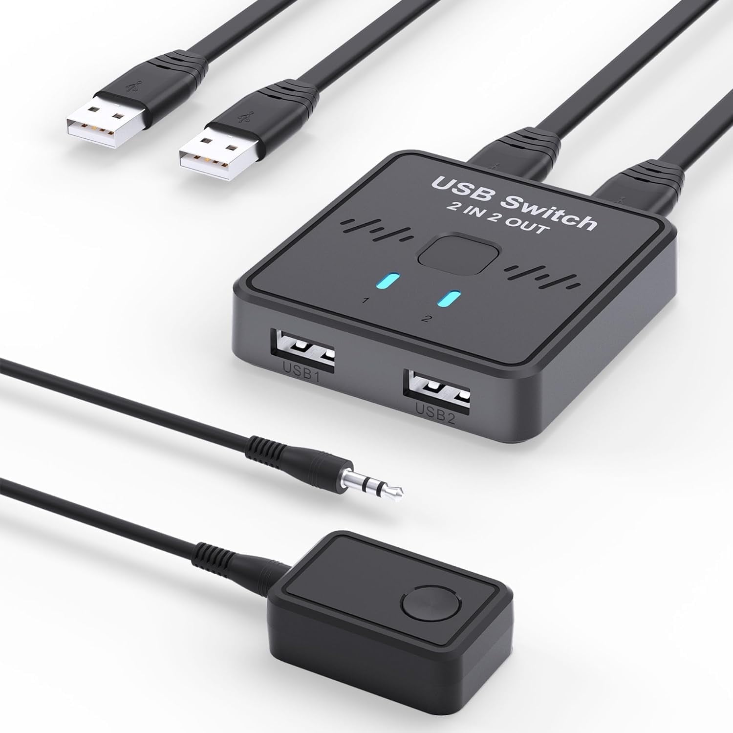 Switch 2 Usb USB Switch, 2 in 2 Out USB Switcher, 2 Computers Sharing Keyboard and ...