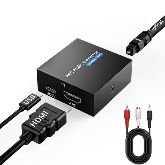 HDMI ARC to Optical Extractor, 192KHz ARC Audio Converter, HDMI ARC to Optical/SPDIF +3.5mm RCA Audio Adapter, ARC to RCA Digital to Analog Audio Converter for TV Home Threater/Amplifier/Soundbar