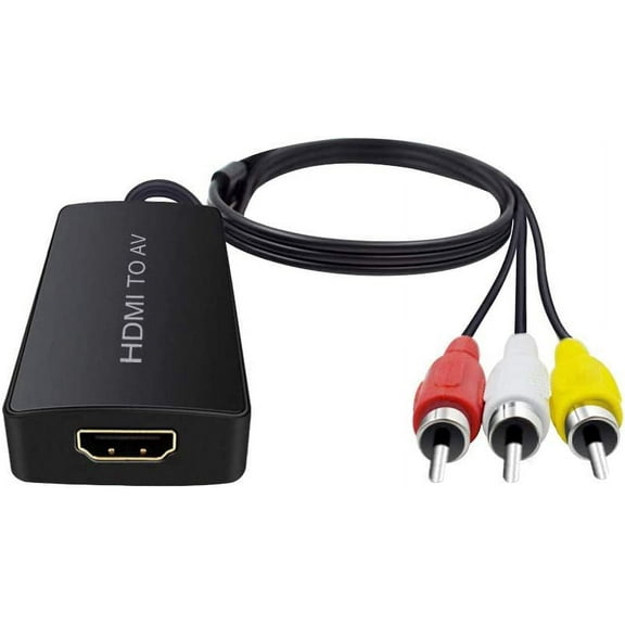 HDMI to AV Converter HDMI to RCA Composite Converter Adapter, Support PAL/NTSC, Support 1080P, Compatible with Roku/Fire Sitck/PS4/Xbox/Spectrum Box/Old Sanyo TV/Old LG TV/Old CRT ect.