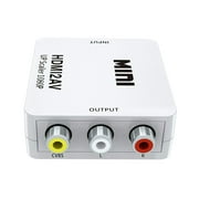 HDMI to AV Converter, HDMI to RCA,HDMI to AV, 1080P HDMI to 3RCA CVBS AV Composite Video Audio Converter Adapter Supports PAL/NTSC with USB Charge Cable for PC Laptop HDTV DVD HDMI to AV, White