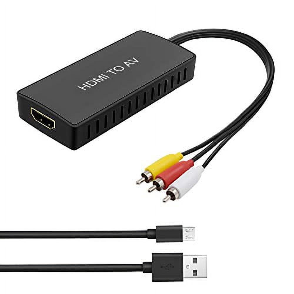  HDMI to RCA Converter, HDMI to Composite Video Audio Converter  Adapter, HDMI to AV, Supports PAL/NTSC for PS4, Xbox, Switch, TV Stick,  Blu-Ray, DVD Player, : Electronics