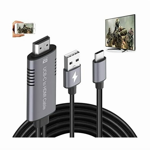 HDMI Adapter USB Type C Cable MHL 4K HD Video Digital Converter Cord Mirror Charging for iMac MacBook Laptop LG G8 Samsung Note 20 10 Galaxy S21 S22 S23 S24 S25 Android Phone to Monitor Projector TV